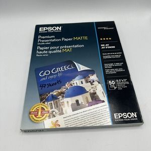 Epson Premium Presentation Paper MATTE (8.5x11 Inches, Double-sided, 47 Sheets)